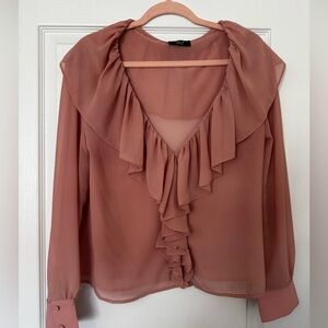 VICI Elegant Mauve Ruffle Blouse.  Size M.  Only worn once.